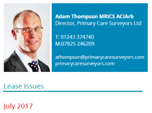 Adam Thompson of Primary Care Surveyors discusses lease issues facing GP practices